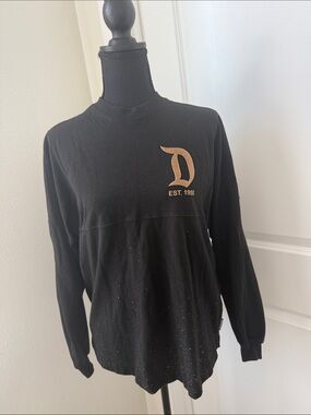 Disney Black Long Sleeve Jersey with Gold 'D' Logo